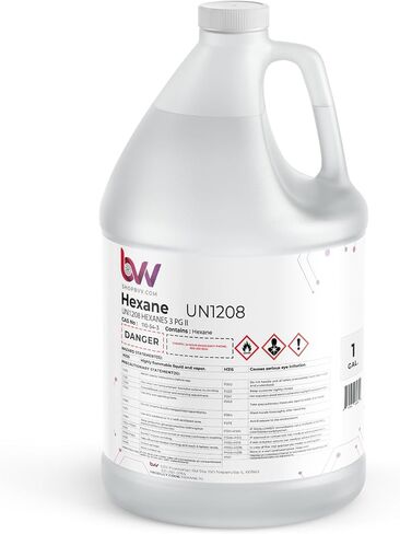 BVV High Purity Lab Grade N-Hexane Solvent - 99% Pure Lab Solvent for Chemical Reaction, Extraction & Chromatography - Versatile Super Solvent - Easy Storage & Use Non-Polar Solvent - 1 Quart in Kuwait