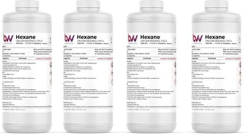 BVV High Purity Lab Grade N-Hexane Solvent - 99% Pure Lab Solvent for Chemical Reaction, Extraction & Chromatography - Versatile Super Solvent - Easy Storage & Use Non-Polar Solvent - 1 Quart in Kuwait