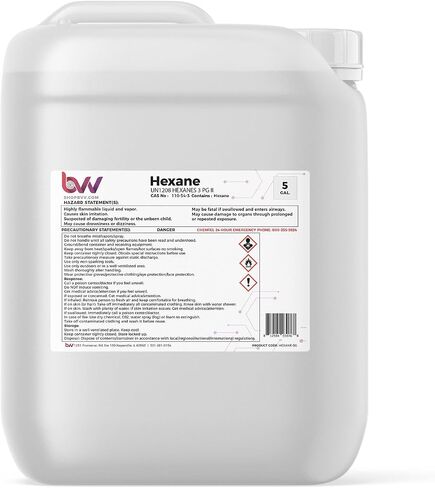 BVV High Purity Lab Grade N -hexane مذيب - 99 ٪ مذيب مختبر نقي للتفاعل الكيميائي والاستخراج واللوني - مذيب سوبر متعدد الاستخدامات - تخزين سهلة واستخدام مذيب غير قطبي - 1 كوارت in Saudi Arabia