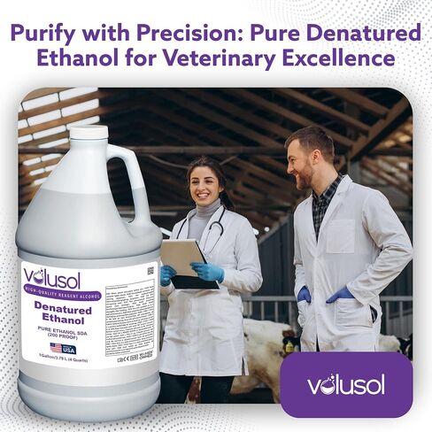 Volu-Sol deveded Ethanol SDA (200 دليل) | مثالي للاستخدام المختبر والصناعي | كاشف الكحول | ليس للاستهلاك البشري | موثوق بها من قبل الرعاية الصحية والصناعات البيطرية- 1 جالون / 4 كوارت in Kuwait