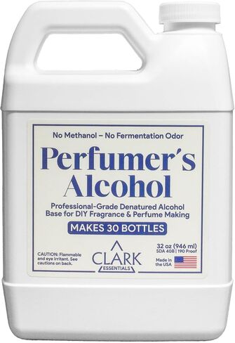 Clark Essential Perfumer's Cohet 32 ​​Oz-قاعدة الكحول المشوهة من الدرجة المهنية لتصنيع العطور DIY وصنع العطور-بدون ميثانول ، لا رائحة تخمير-SDA 40B صيغة in Saudi Arabia