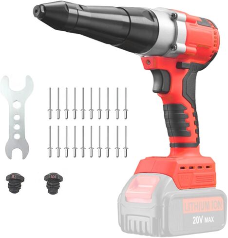 Cordless Rivet Gun Compatible with Dewalt 20V Battery, Electric Rivet Gun Kit, Brushless Blind Riveter Tool Kit for 1/8", 5/32", 3/16" Rivets (Tool Only, No Battery) in Saudi Arabia
