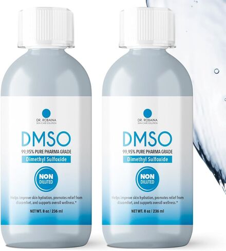 DMSO Liquid 4 oz – 99.9% Pure Pharma Grade Dimethyl Sulfoxide | Low Odor | Fast-Absorbing Topical | Amber Glass Dropper | Made by Dr. Robaina in Kuwait