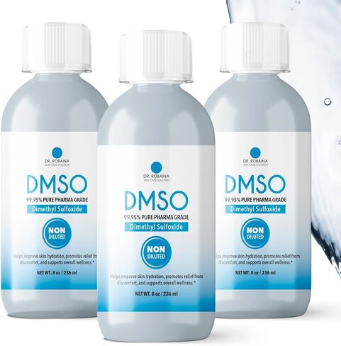 DMSO Liquid 4 oz – 99.9% Pure Pharma Grade Dimethyl Sulfoxide | Low Odor | Fast-Absorbing Topical | Amber Glass Dropper | Made by Dr. Robaina in Kuwait