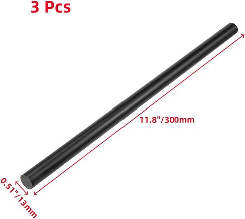 Oedema 3 Pcs Acetal Copolymer Rods, 1/2 Inch Diameter, 12 Inch Length, Black, Round, POM Acetal Rods for Non-Marring Fixtures in Saudi Arabia