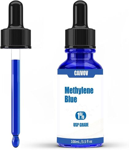 Methylene Blue Pharmaceutical Grade 1%, USP Grade Methylene Blue Drops, Third-Party Tested, No Formaldehyde, Dietary Supplement for Humans, Glass Bottle 20 ML, 0.7 FL OZ in Saudi Arabia