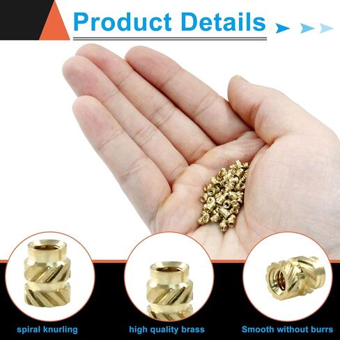 150 Pcs M2 Threaded Inserts, M2x4x3.2 Heat Set Insert for 3D Printing, Brass Metric Knurled Nuts in Saudi Arabia