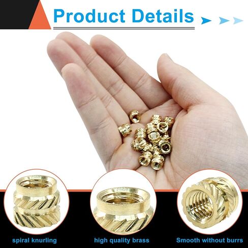 150 Pcs M2 Threaded Inserts, M2x4x3.2 Heat Set Insert for 3D Printing, Brass Metric Knurled Nuts in Saudi Arabia