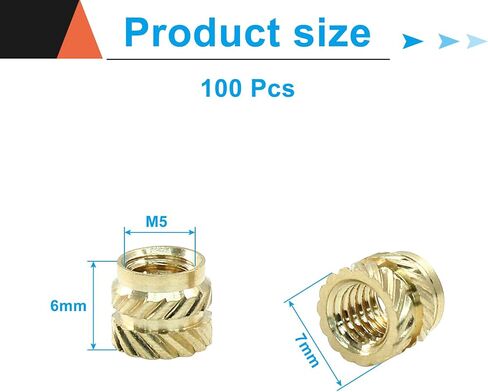 150 Pcs M2 Threaded Inserts, M2x4x3.2 Heat Set Insert for 3D Printing, Brass Metric Knurled Nuts in Saudi Arabia