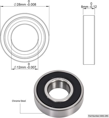 10 PCS 6003-2RS Deep Groove Ball Bearings - 17x35x10mm, Bearings with Rubber Seal & High RPM Support for Machine Tools,Wheels,ousehold Appliances,Agricultural Equipment in Saudi Arabia