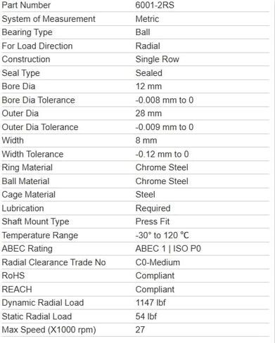 10 PCS 6003-2RS Deep Groove Ball Bearings - 17x35x10mm, Bearings with Rubber Seal & High RPM Support for Machine Tools,Wheels,ousehold Appliances,Agricultural Equipment in Saudi Arabia