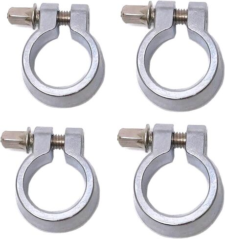 4pcs Drum Stand Memory Lock 7/8 Inch Diameter Cymbal Stand Chrome Hinged Memory Lock Cowbell Bracket Clamp Drum Rack Parts Compatible with SC-GCML Silver in Saudi Arabia