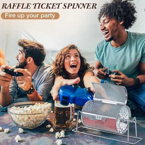 2 PCS 7 "x 4.7" طبل يانصيب صغير ترقية التذاكر الفضية الدوار يحمل 600 تذكرة يرفع عجلة السحب مع قفص الأسطوانة للوقوف لأحداث الألعاب in Kuwait