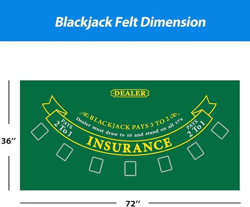GSE Games & Sports Expert 36 "X 72" Casino Layout Felt ، Professional Casino Tabletop Fin in Kuwait