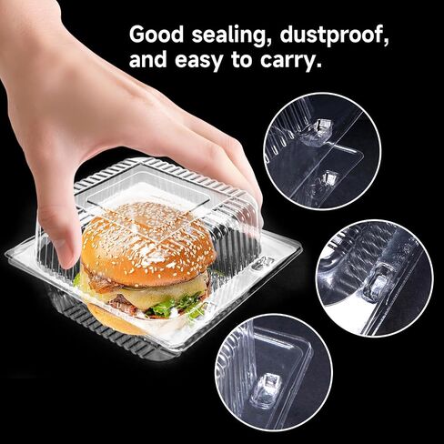 200 Pack Cake Slice Container, Square Cake Slice Boxs Clear Containers With Hinged Lids, Bento Cake Box For Fruit, Salad, Sandwiches, Dessert, Fruit, Pastry in Saudi Arabia