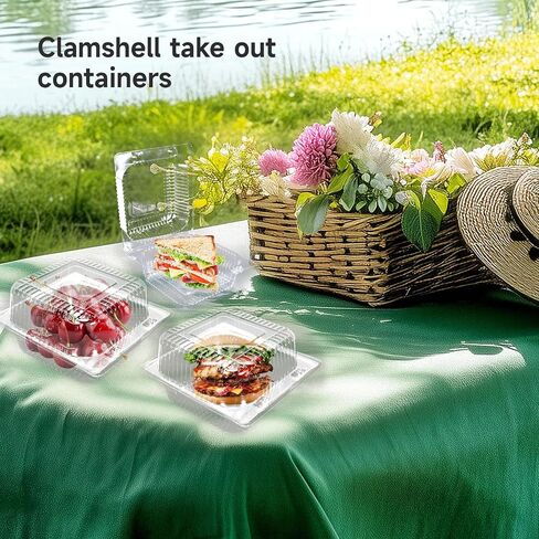 200 Pack Cake Slice Container, Square Cake Slice Boxs Clear Containers With Hinged Lids, Bento Cake Box For Fruit, Salad, Sandwiches, Dessert, Fruit, Pastry in Saudi Arabia