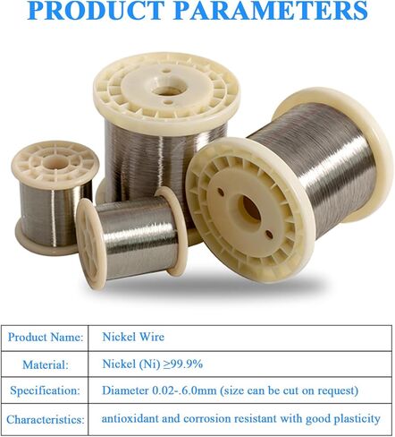 Nickel Wire，Nickel Element Pure Nickel Wire, Ni Metal Wire Ultrafine Nickel Wire Length 2 Meter Suitable for Industrial Manufacturing Scientific,0.6-0.9mm(Diameter 0.8mm) in Kuwait