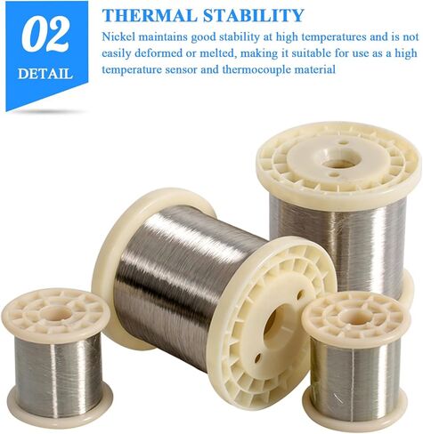 Nickel Wire，Nickel Element Pure Nickel Wire, Ni Metal Wire Ultrafine Nickel Wire Length 2 Meter Suitable for Industrial Manufacturing Scientific,0.6-0.9mm(Diameter 0.8mm) in Kuwait