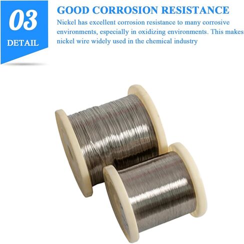 Nickel Wire，Nickel Element Pure Nickel Wire, Ni Metal Wire Ultrafine Nickel Wire Length 2 Meter Suitable for Industrial Manufacturing Scientific,0.6-0.9mm(Diameter 0.8mm) in Kuwait