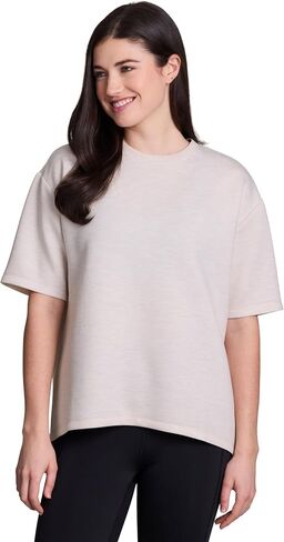 RBX Oversized T-Shirt for Women, Luxe Athleisure Fabric Loungewear Short Sleeve Workout Top with Plus Sizes in Saudi Arabia
