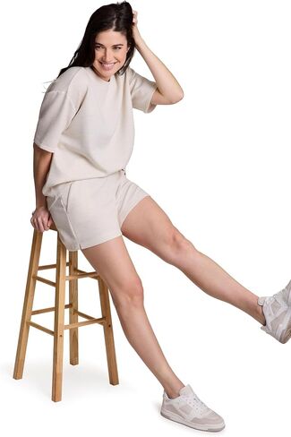 RBX Oversized T-Shirt for Women, Luxe Athleisure Fabric Loungewear Short Sleeve Workout Top with Plus Sizes in Saudi Arabia