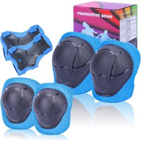Kids Protective Gear Set SHENMOREN Knee Pads for Kids 3-10 Years Toddler Knee and Elbow Pads with Wrist Guards 3 in 1 for Skating Cycling Bike Rollerblading Scooter in Saudi Arabia
