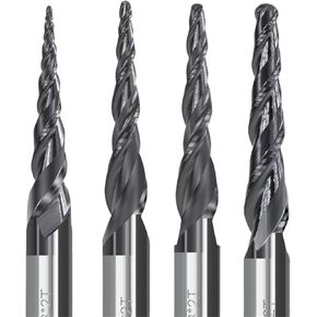 Milling Cutter 2 Flute Ball Nose Tapered End Mill HRC55 Solid Carbide Router Bit 3D Carving Bit Wood Metal Milling Tool(R0.5x20xD6.35x50) in Saudi Arabia