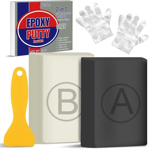 Epoxy Putty - 10oz / 280g Epoxy Sculpt Clay to Fix Leaks, Model, Fill Cracks - Fast Repair Pool Putty for Metal, Plastic, Wood, Tile, Ceramics, Mega Adhesion and Waterproof (Black) in Kuwait