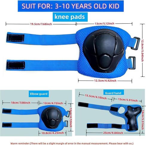 Kids Protective Gear Set SHENMOREN Knee Pads for Kids 3-10 Years Toddler Knee and Elbow Pads with Wrist Guards 3 in 1 for Skating Cycling Bike Rollerblading Scooter in Saudi Arabia
