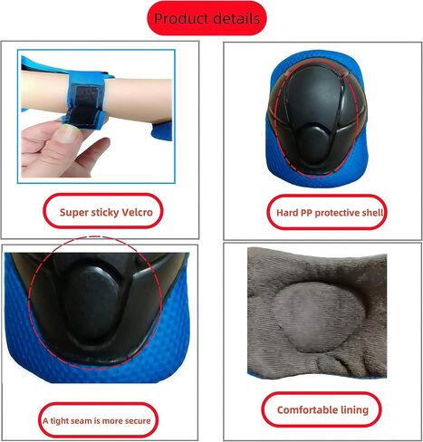 Kids Protective Gear Set SHENMOREN Knee Pads for Kids 3-10 Years Toddler Knee and Elbow Pads with Wrist Guards 3 in 1 for Skating Cycling Bike Rollerblading Scooter in Saudi Arabia