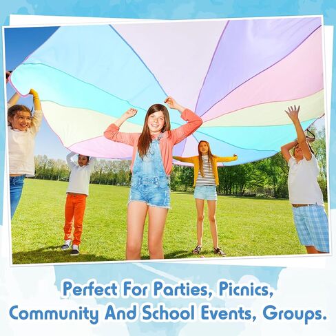 1 PCS Kids Play Parachute 10 FT Rainbow Parachute Tuy Tent Game for Children Gymnastics Cooperative Play and Outdoor Playground Playground Playground in Saudi Arabia