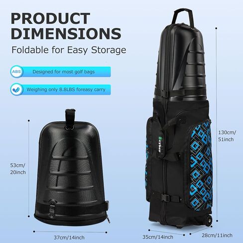 أكياس سفر الجولف لشركات الطيران ذات العجلات المقواة ، وأعلى الحالات الصلبة و 1680 د في أوكسفورد Protect Clubs ، والوزن الخفيف وسهل الاستخدام in Kuwait