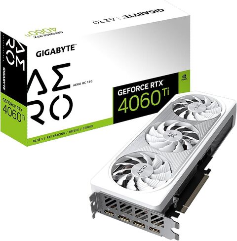 GIGABYTE GeForce RTX 5060 Ti AERO OC 16G Graphics Card, 16GB 128-bit GDDR7, PCIe 5.0, WINDFORCE Cooling System, GV-N506TAERO OC-16GD Video Card in Saudi Arabia