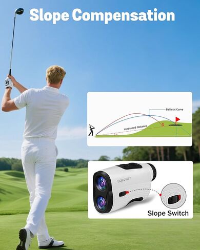 Golf Rangefinder مع منحدر ، 1200 ياردة مكتشف نطاق الليزر للغولف والصيد ، التكبير 7x ، اهتزاز قفل العلم ، بطارية قابلة للشحن ، شريط مغناطيسي ، ملحقات غولف مقاومة للماء للرجال in Kuwait