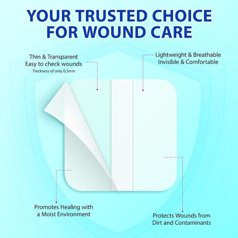 Hydrocolloid Wound Dressing 15 Pack-Hydrocolloid Dressing 4"X4" (4x4) Fast Healing - Sterile and Waterproof- Large Adhesive Wound Dressing in Kuwait