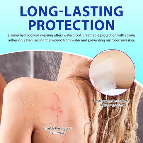Hydrocolloid Wound Dressing 15 Pack-Hydrocolloid Dressing 4"X4" (4x4) Fast Healing - Sterile and Waterproof- Large Adhesive Wound Dressing in Kuwait