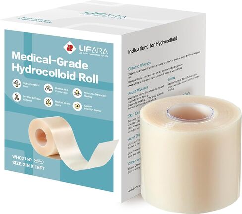 لفة Hydrocolloid Lifara لرعاية الجرح (WHC316R) - HSA FSA مؤهلة ، 3 بوصة*16 قدمًا ، 11.8 ميلا/ 0.3 ملم ، الصف الطبي in Kuwait