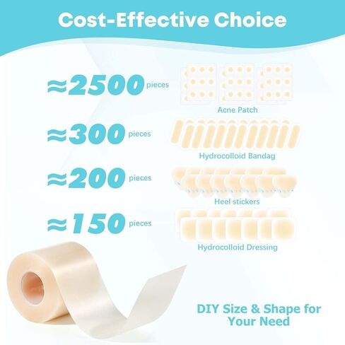LIFARA Hydrocolloid Roll for Wound Care (WHC316R) - HSA FSA Eligible, 3in*16ft, 11.8mil/ 0.3mm Thickness, Medical Grade in Saudi Arabia