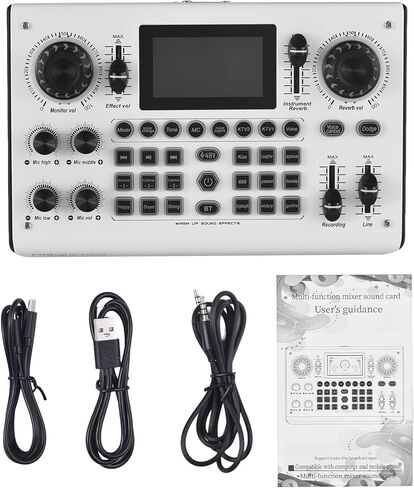 Btuty Sound Board Audio Mixer 48V Phantom Power Live Sound Card RGB Light BT Wireless Plug and Play for Live Streaming Podcasting Recording Content Create Gaming Rechargeable in Saudi Arabia