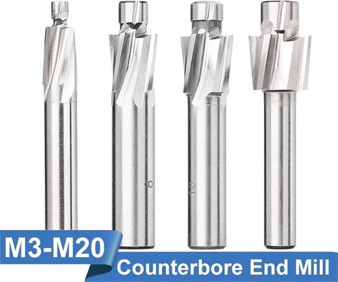 Milling Cutter 1PC 4 Flute HSS Counterbore End Mill M3.2-M20 بتات زخرفة طيبة لمطحنة الحفر المعدنية (4.2x7.4x6x50) in Saudi Arabia