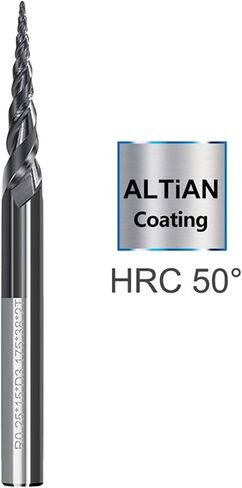 Milling Cutter 2 Flute Ball Nose Tapered End Mill HRC55 Solid Carbide Router Bit 3D Carving Bit Wood Metal Milling Tool(R0.5x20xD6.35x50) in Saudi Arabia