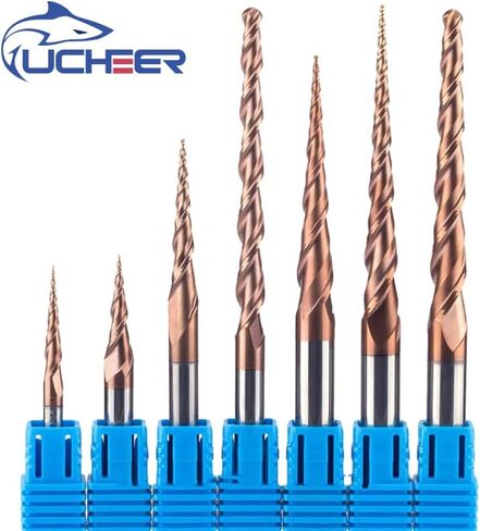 4/6mm Taper Ball Nose End Mill Spiral Router Bit Solid Carbide Coated Cone Milling Cutter Woodworking Engraving Bit(D6-0.25R-20cl) in Saudi Arabia