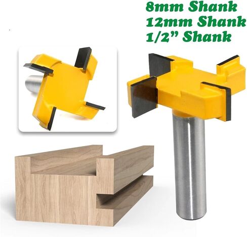 1pc 4 Edge T Type Slotting Cutter Woodworking Tool Router Bits for Wood Industrial Grade Milling Cutter Slotting(12.7X51X12.7mm) in Saudi Arabia
