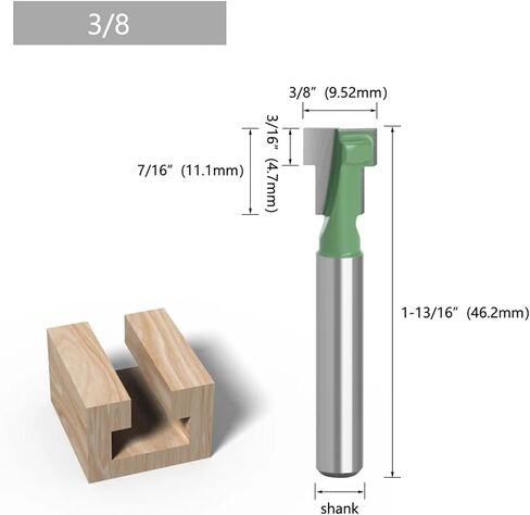 1pc 1/4" Shank 6.35mm T-Slot Cutter Router Bit Set Hex Bolt Key Hole Bits T Slotting Milling Cutter for Wood Woodworking MC01190(6mm Shank,3pcs Set) in Saudi Arabia