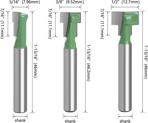 1pc 1/4" Shank 6.35mm T-Slot Cutter Router Bit Set Hex Bolt Key Hole Bits T Slotting Milling Cutter for Wood Woodworking MC01190(6mm Shank,3pcs Set) in Saudi Arabia