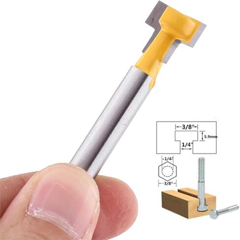 2pcs Yellow T Slot Cutter Router Bit for 3/8'' & 1/2'' Cutting Edge 1/4'' Shank in Saudi Arabia