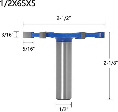 1pc 1/2 "12 مم شانك 6 حافة T نوع الشريحة قطع الأدوات الخشبية أجهزة التوجيه لقطعة طحن الخشب الصناعي (12.7 مم) in Kuwait