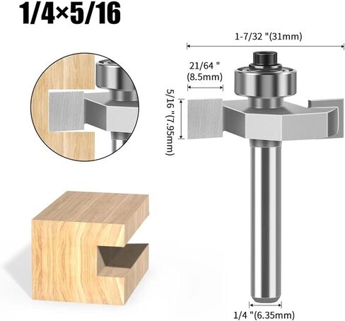 1/4" 1/2Shank T Type Biscuit Slot Cutter Jointing/Slotting Router Bit Cutter Wood Working(6.35 X 9.52mm) in Kuwait