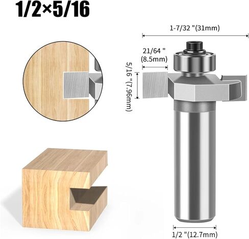 1/4" 1/2Shank T Type Biscuit Slot Cutter Jointing/Slotting Router Bit Cutter Wood Working(6.35 X 9.52mm) in Kuwait