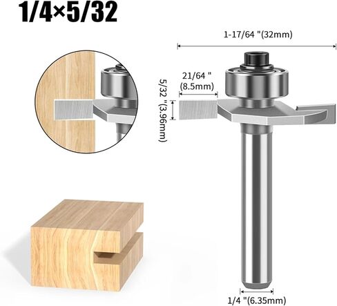 1/4" 1/2Shank T Type Biscuit Slot Cutter Jointing/Slotting Router Bit Cutter Wood Working(6.35 X 9.52mm) in Kuwait